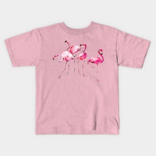 Watercolor Flamingo Cluster Kids T-Shirt